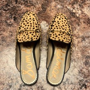 Sam Edelman animal print loafer slip ons